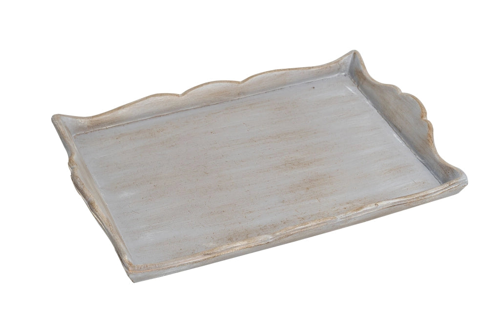 Biscottini Vassoio in legno finitura grigio pietra Made in Italy