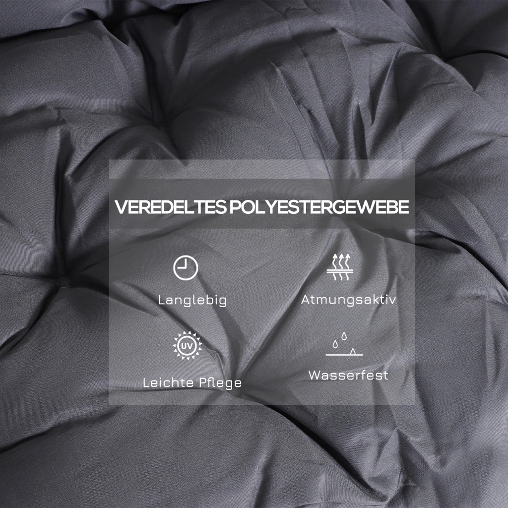 CUSCINO PER PANCA 100 x 98 x 8 cm Grigio scuro in poliestere