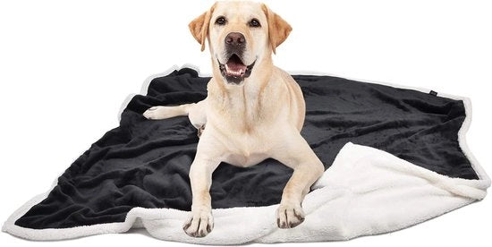 Deke per cani con piumino Sherpa, asciugabile, coperta per gatti e cuccioli, colore nero