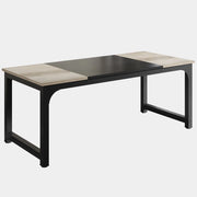 Scrivania da conferenza per 6 posti - per ufficio - in metallo e legno - nero e grigio