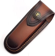 Tas per messere in pelle di pecora - etui in pelle di pecora marrone per coltello da caccia e attrezzi - design retrò