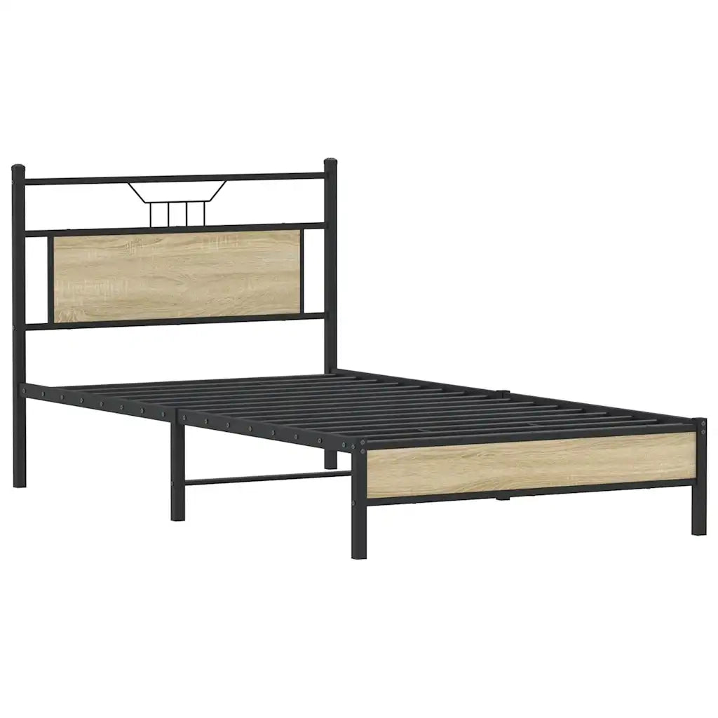 Giroletto senza Materasso-Struttura Letto Rovere Sonoma 100x200cm in Truciolato 133447