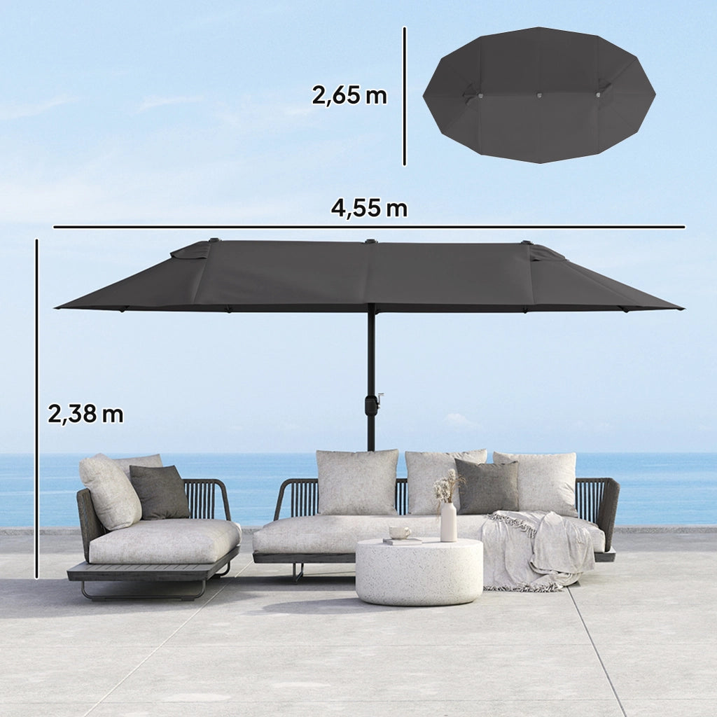Ombrellone da Giardino XXL ¨C zephmum ¨C Poliestere Nero 300x300 cm