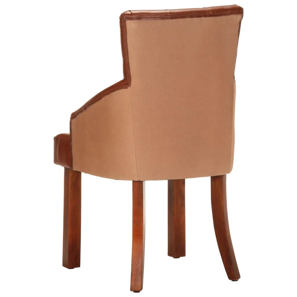 Sedie da Pranzo 2 pz Marroni in Vera Pelle di Capra 288289