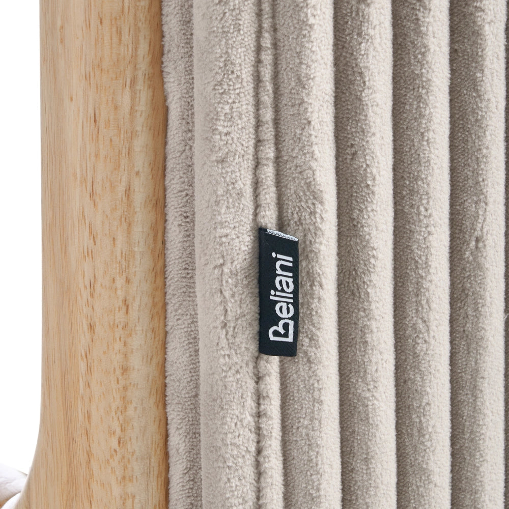 Sedia a dondolo in velluto a coste Rivestimento in stile vintage Struttura in legno Bianco