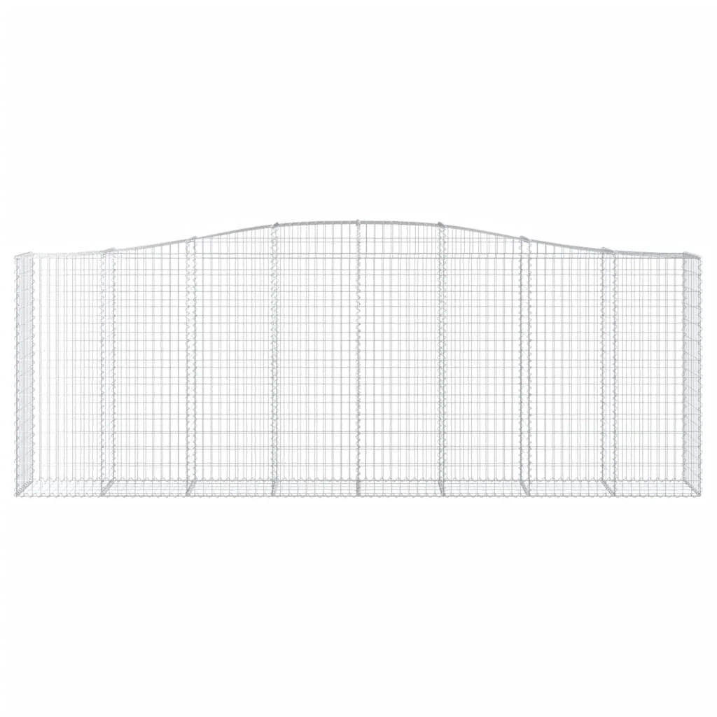Set di 9 gabbioni ad arco per recinzioni a gabbia e muri di contenimento 400 x 50 x 140/160 cm ferro zincato argento 02_0041310