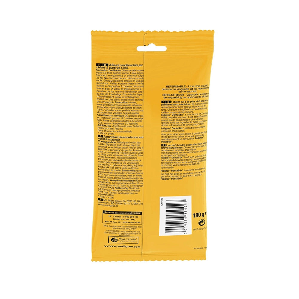 Pedigree dentastix ideale per cani di taglia media confezione da 7 sticks