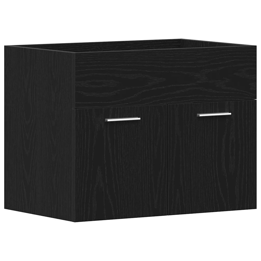 Mobile Lavabo da Bagno Rovere Nero 60x38,5x46 cm in Truciolato 862025
