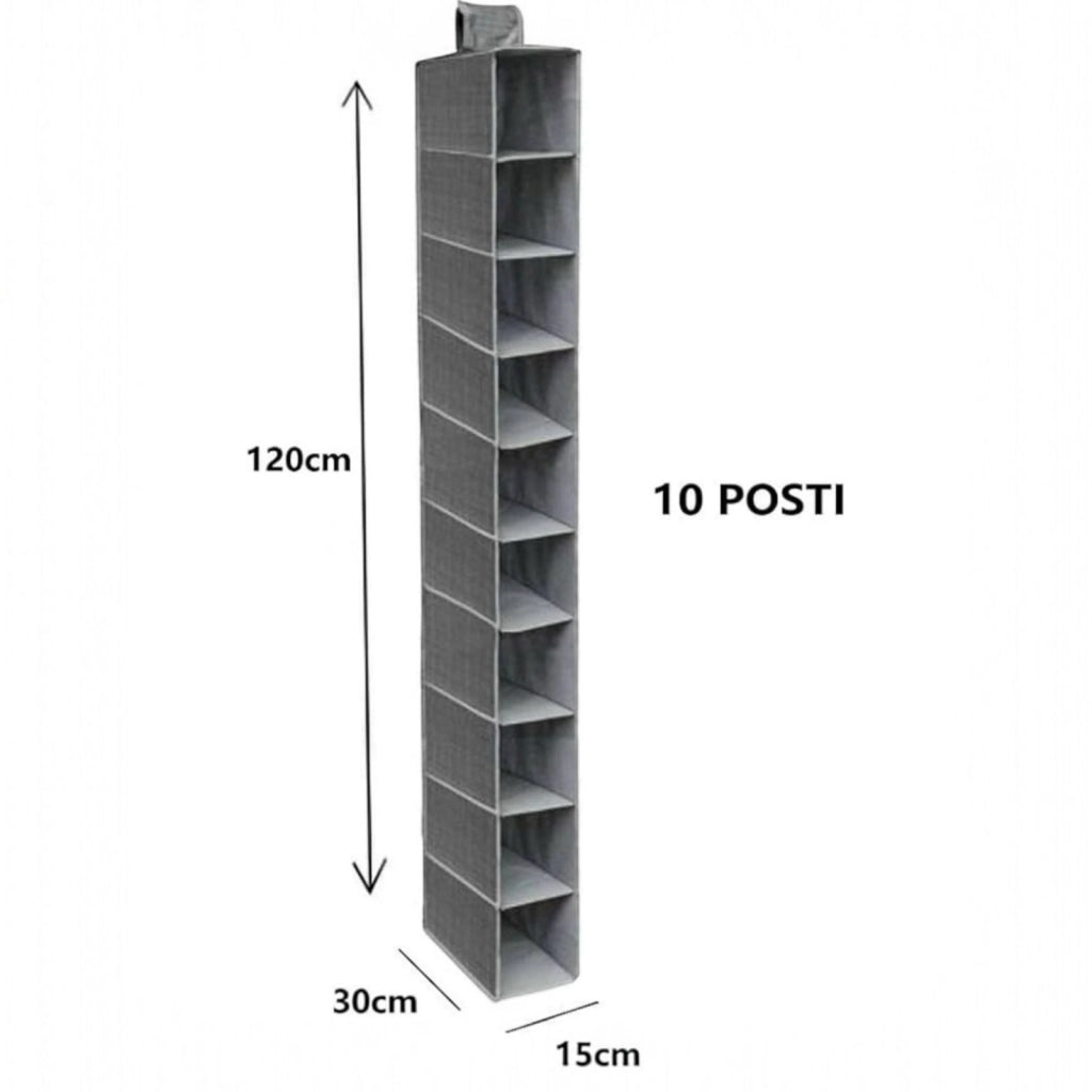 Organizer Armadio in Tessuto Portatutto Organizzatore Pensile 10 Ripiani 69705