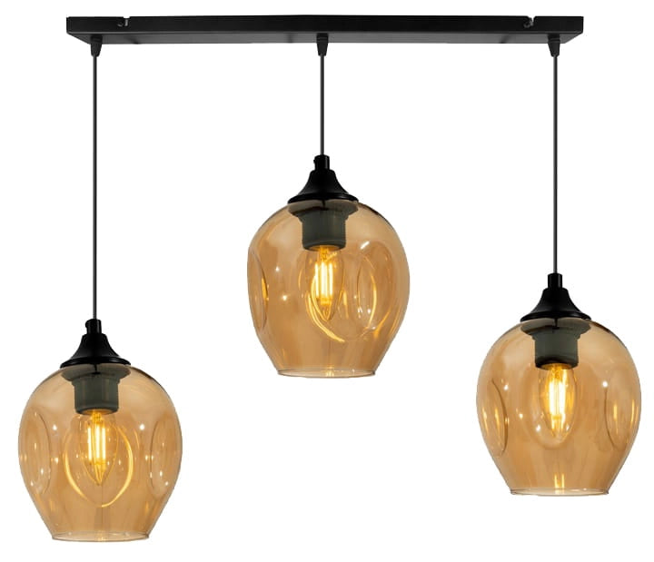 Lampadario Candellux ASPA 3 luci E27 40W nero bronzo