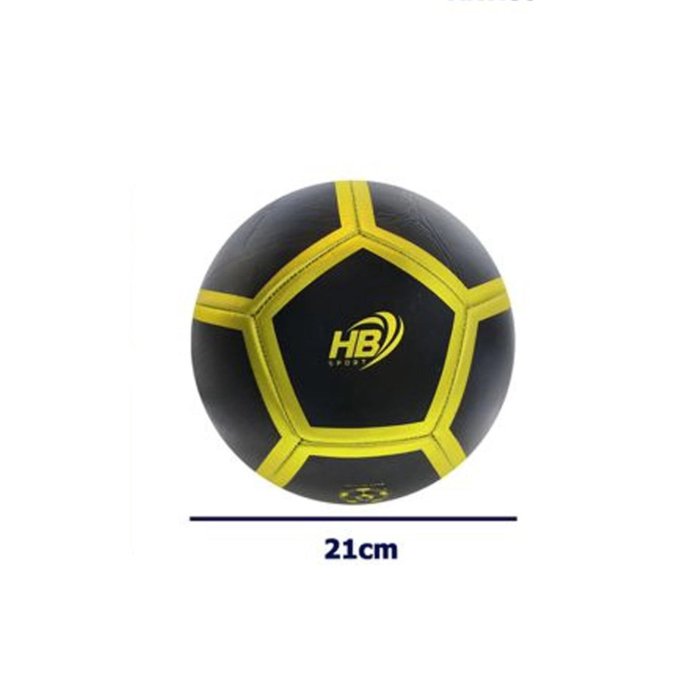 Trade Shop - Pallone Palla Da Calcio Calcetto Nero E Giallo 21cm Allenamento Gara Gioco 06566 -