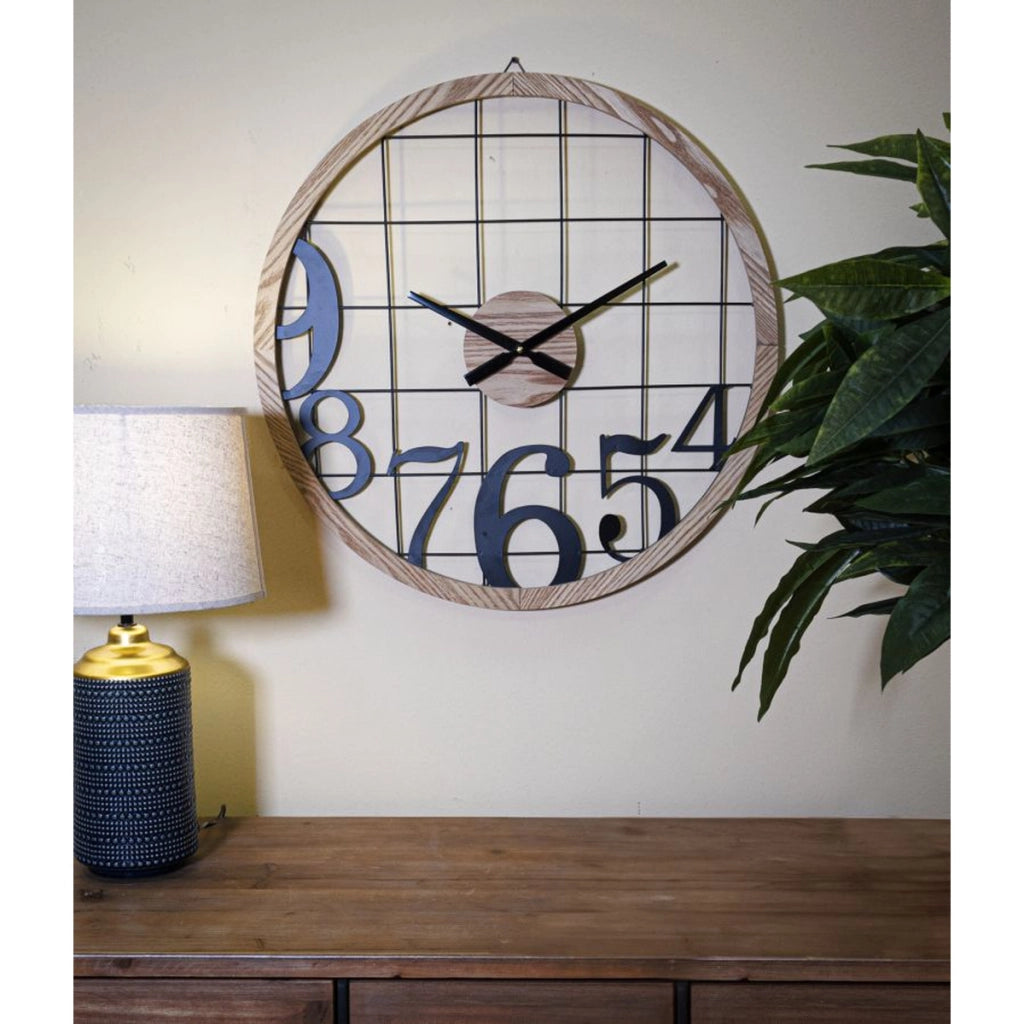 Orologio da Parete VKH266, Marrone, Metallo, 60x2,5x60 cm