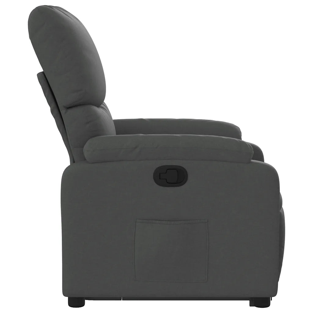 Divano Sedia-Poltrona Alzapersona Reclinabile Grigio Scuro in Tessuto 889924