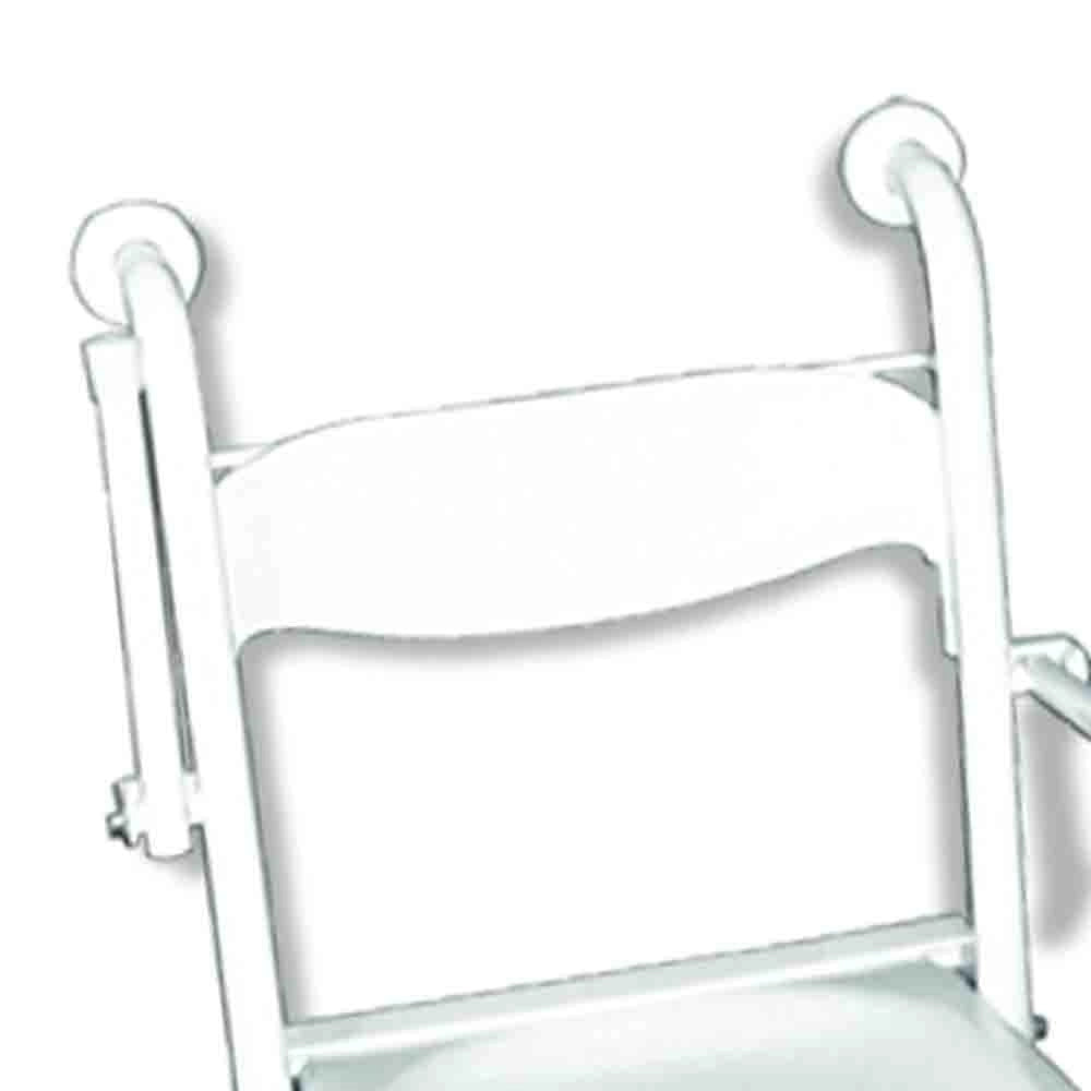 Sedile doccia ribaltabile con braccioli reclinabili e schienale, inox nylon