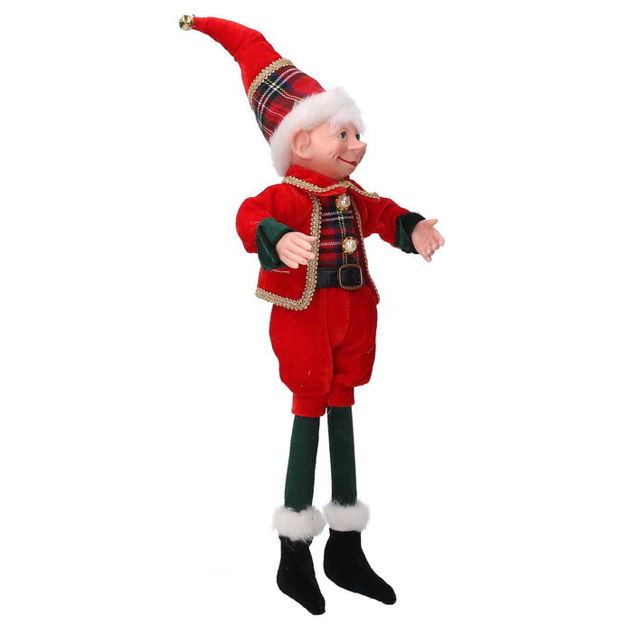 Elfo tessuto rosso verde cm 13x9xh50