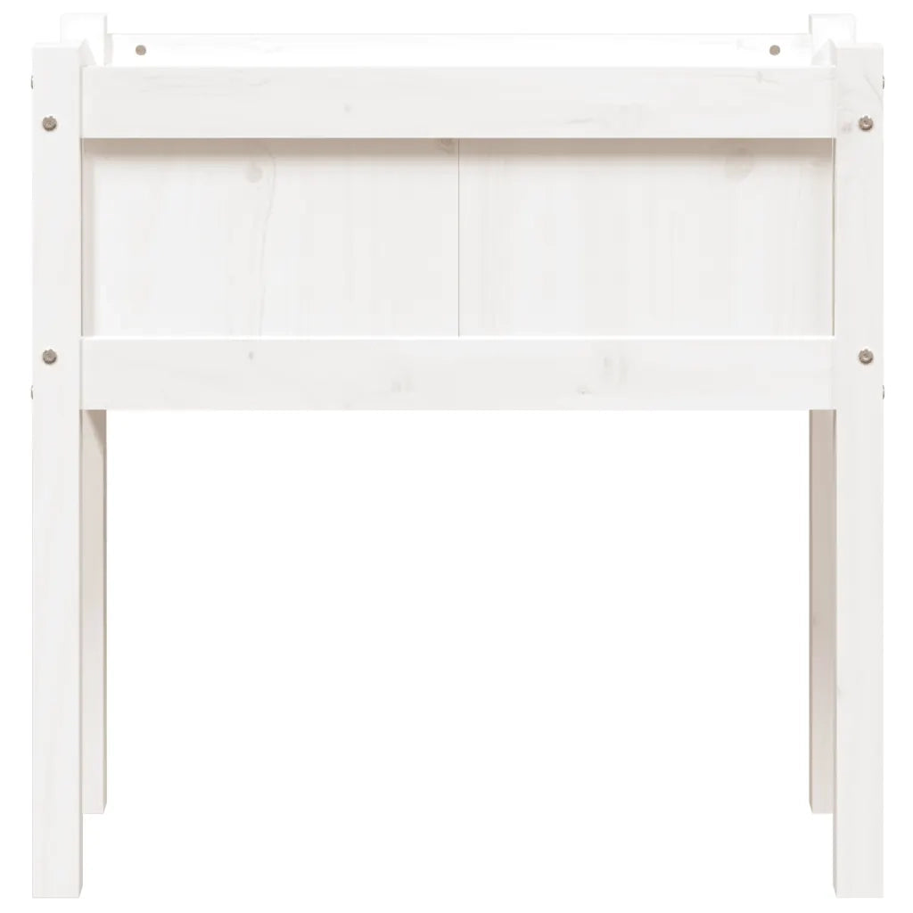 Fioriera da Giardino con Gambe Bianca 70x31x70 cm Massello Pino 837556