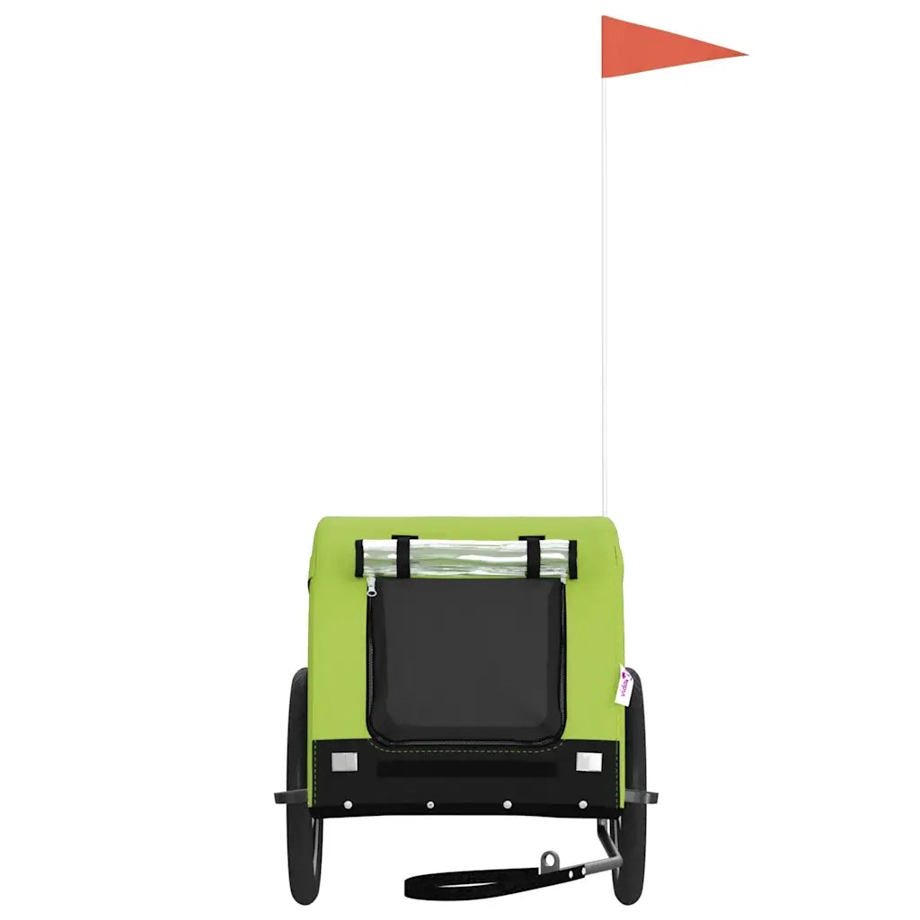 Rimorchio da Bici per Animali Verde e Nero Oxford e Ferro CFW3239221