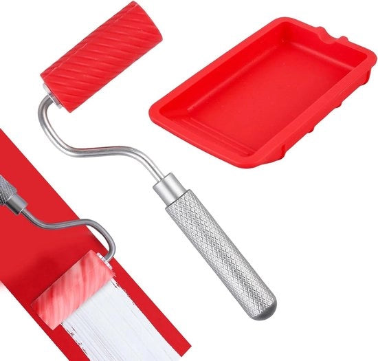 Set di applicazione per verniciatura e colla a rullo con pennello e contenitore di vernice in silicone - Rullo di colla ricaricabile per progetti di fai da te.