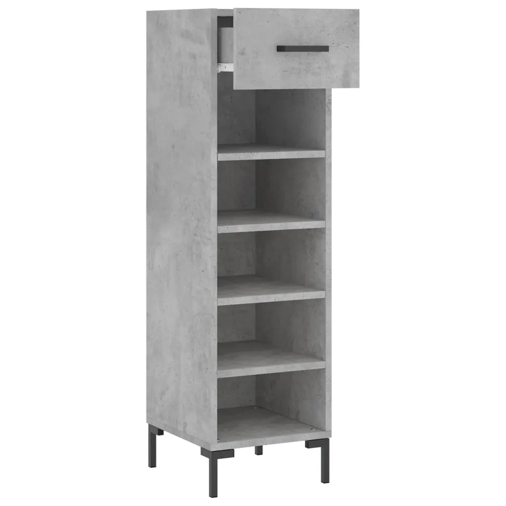 Scarpiera-Scaffale per scarpe Grigio Cemento 30x35x105 cm in Legno Multistrato 532696