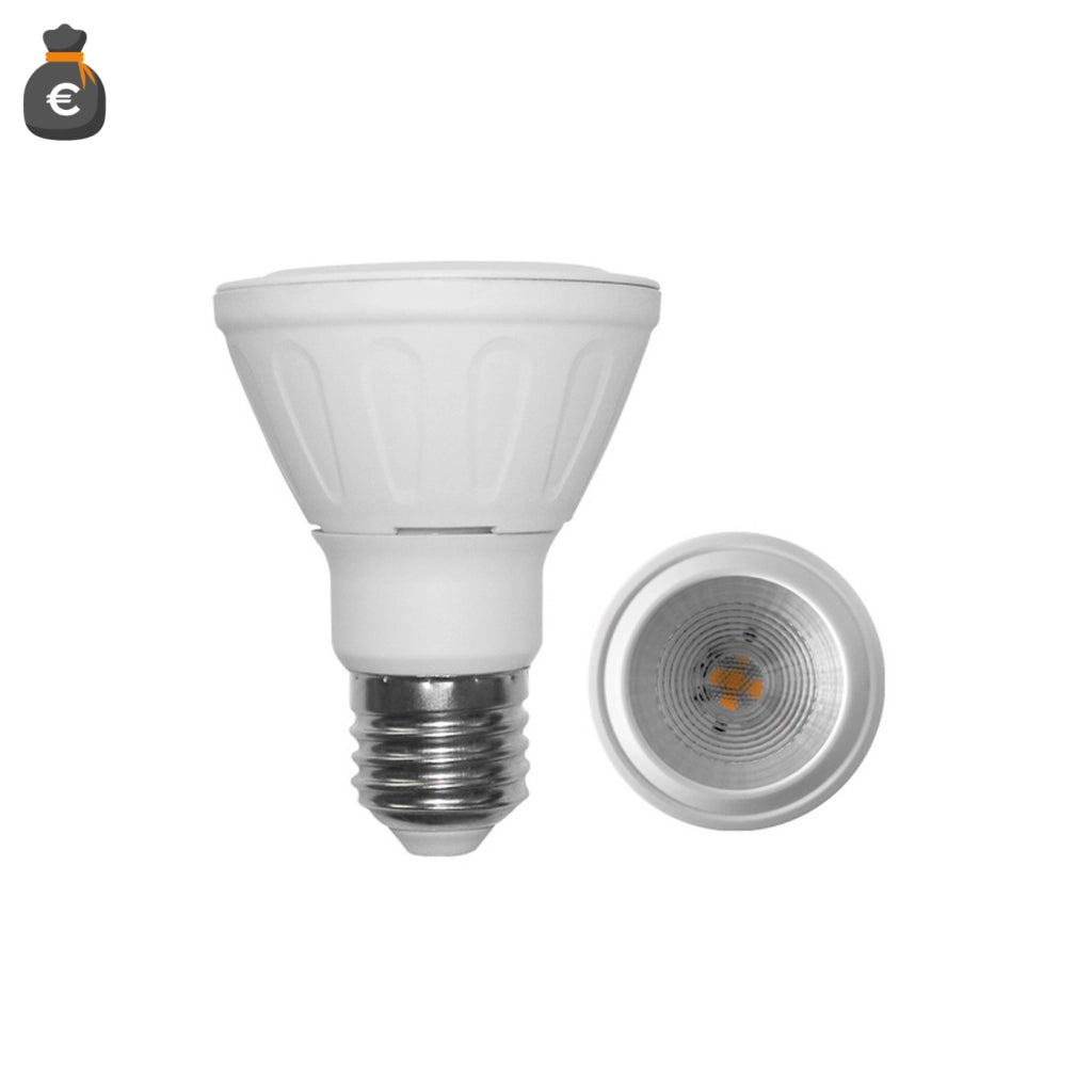 Alcapower Lampada LED PAR20 6W E27 410lm 4000K Bianca Naturale 230V Angolo 38° Faretto ad alta efficienza energetica con tecnologia a luce istantanea