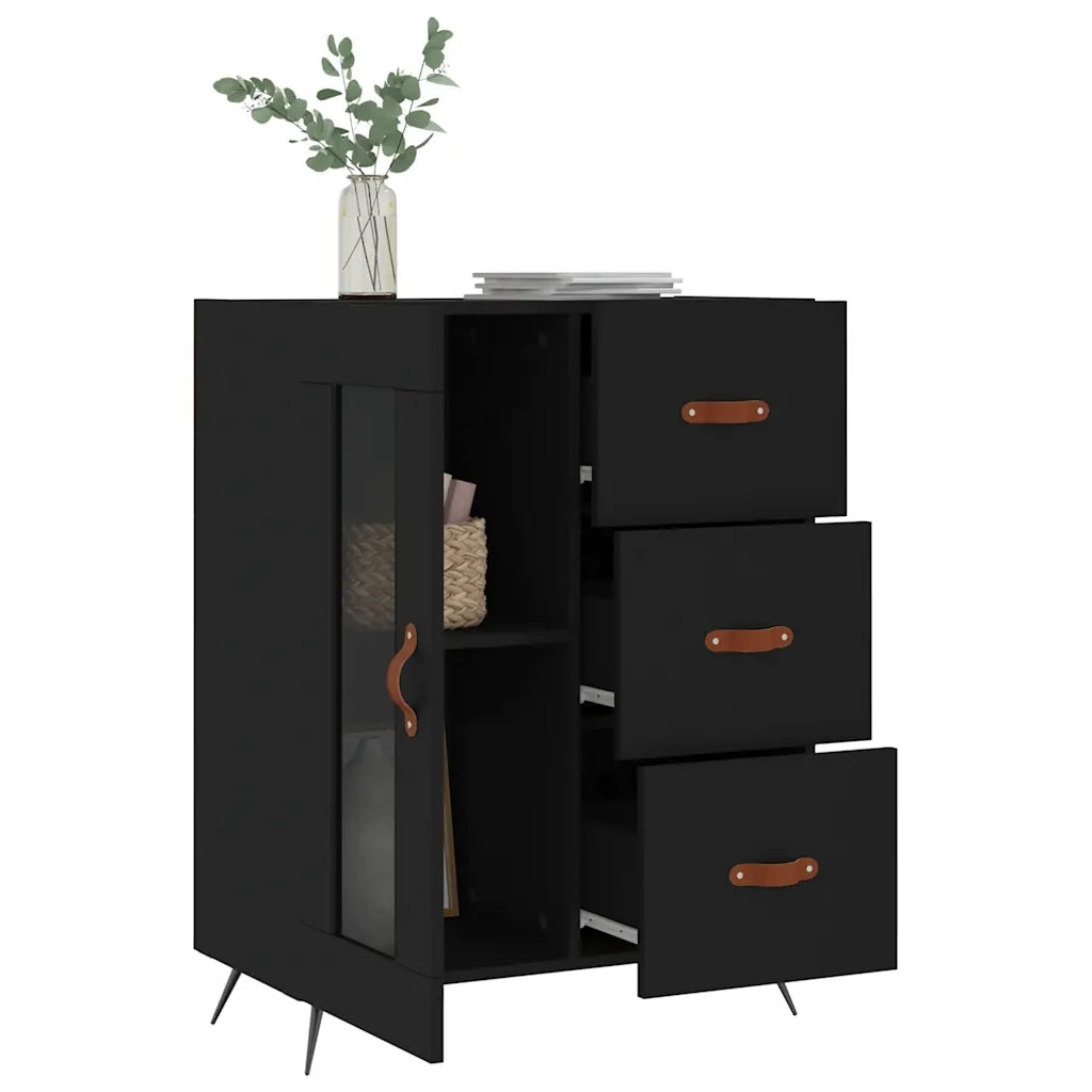 Credenza Nera 69,5x34x90 cm in Legno Multistrato