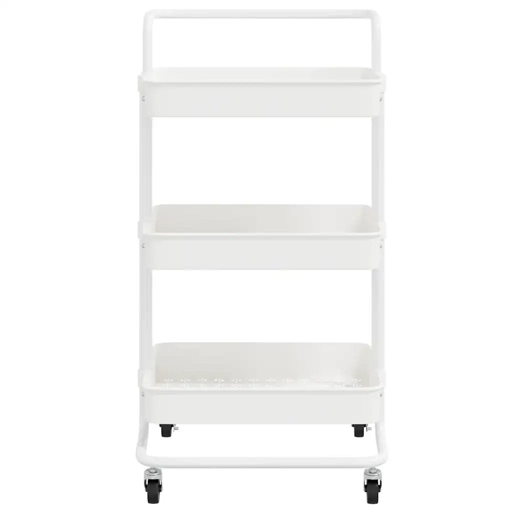 Carrello da Cucina 3 Ripiani Bianco 42x35x85 cm Ferro e ABS CFW2842933