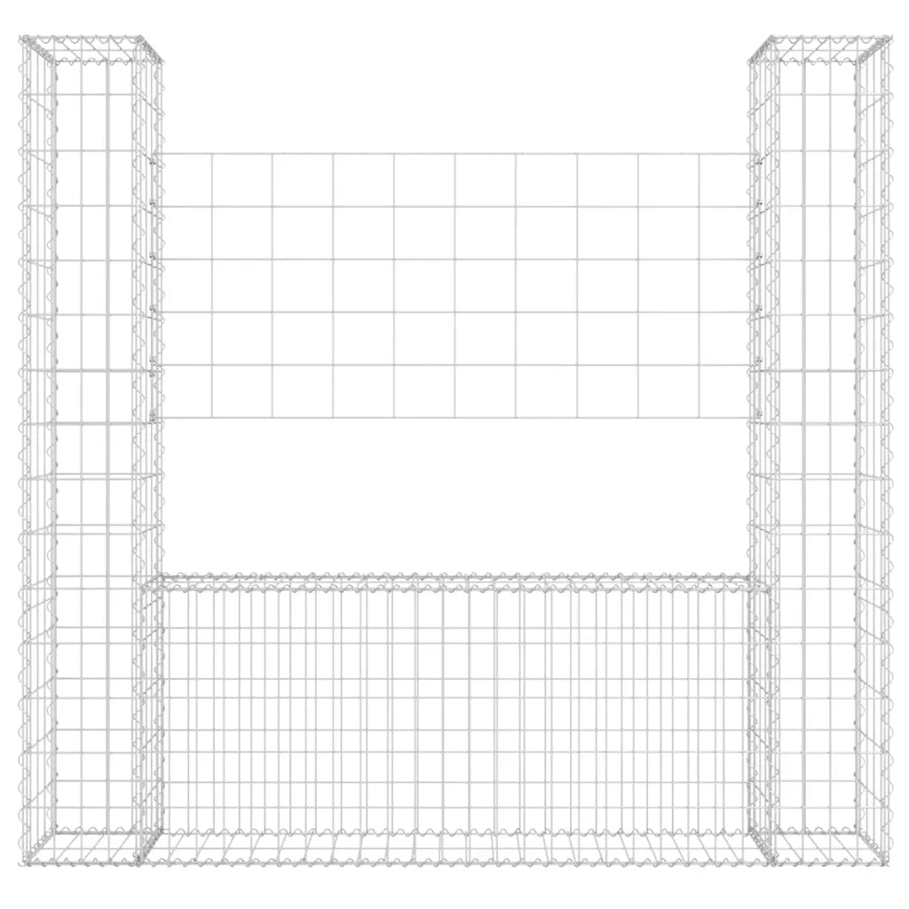 Gabbione a U con 2 Pali in Ferro 140x20x150 cm 151282