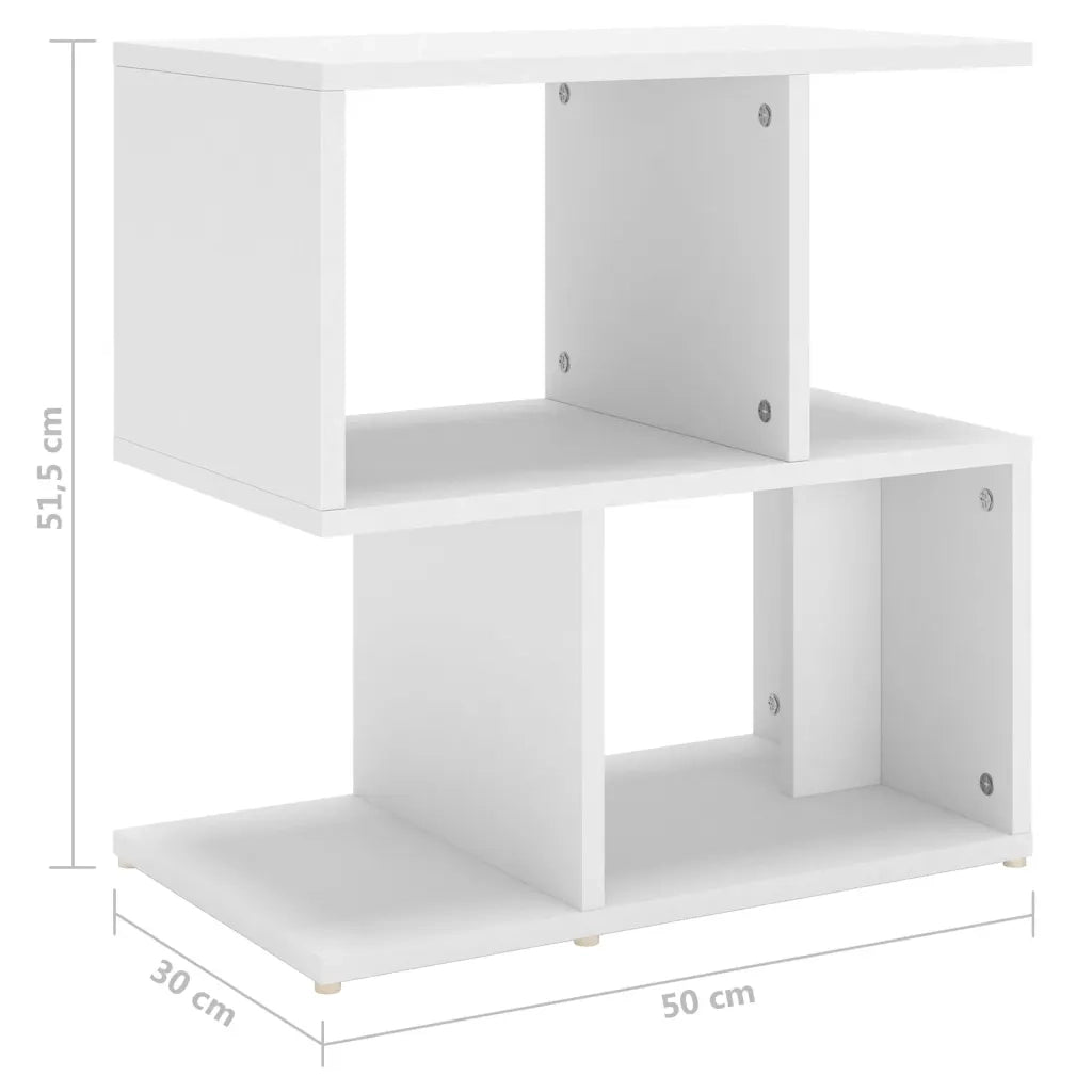 Comodino Bianco 50x30x51,5 cm in Legno Multistrato 806364