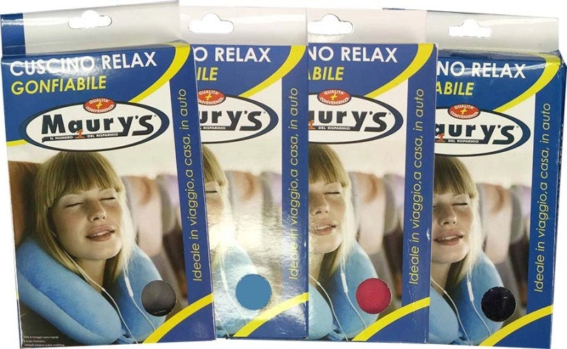 MAURY'S CUSCINO RELAX DA VIAGGIO GONFIABILE PER MACCHINA TRENO AEREO