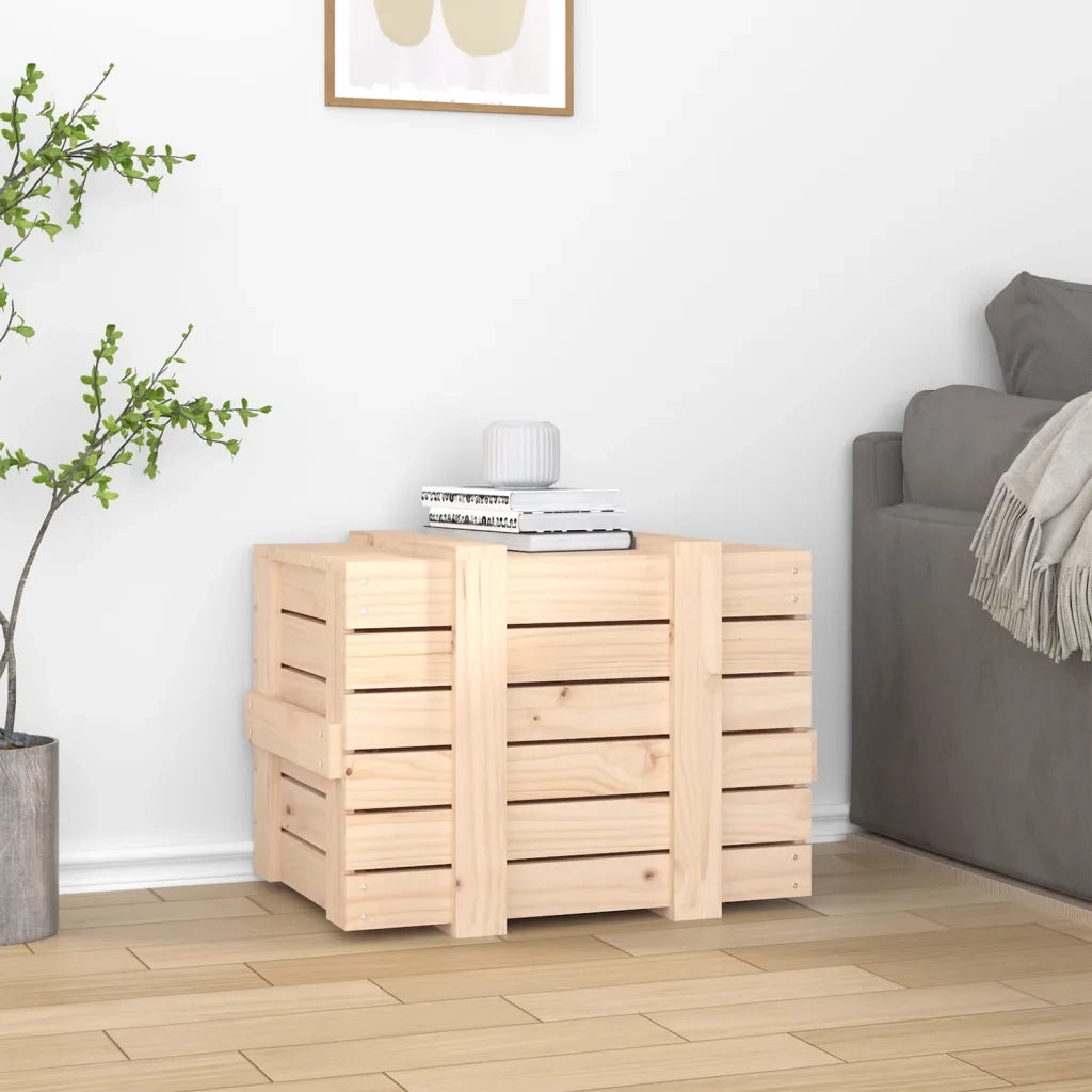 Contenitore Portaoggetti 58x40,5x42 cm Legno Massello di Pino 824993