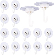 Set di 16 chiodi da parete e da soffitto rimovibili e adesivi per bagno e camera da letto - Sostegni Essentials con ganci - Pacchetto da 16 pezzi