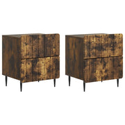 Armadio da Notte 2 pcs Rovere Fumo 43 x 34,5 x 49,5 cm