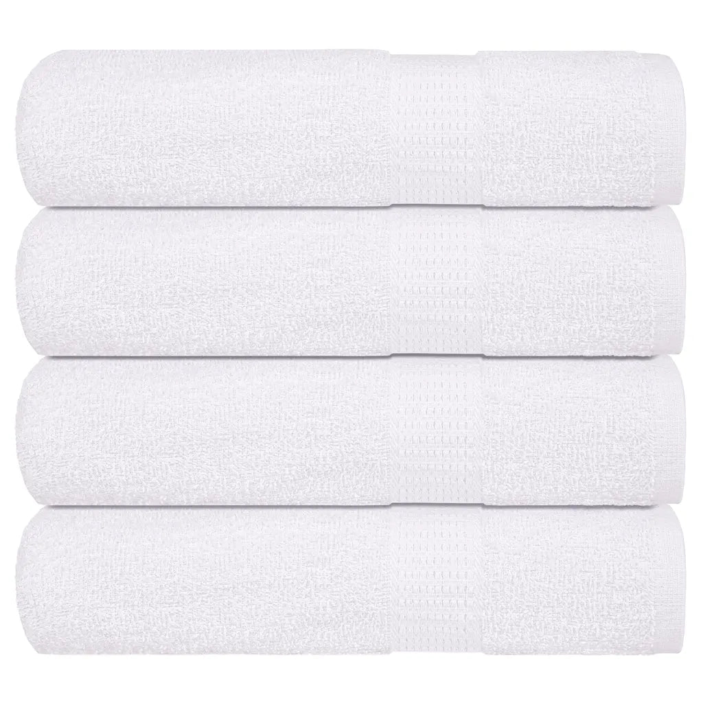 Asciugamani da Bagno 4 pz Bianchi 100x150cm 360g/mÂ² 100% Cotone