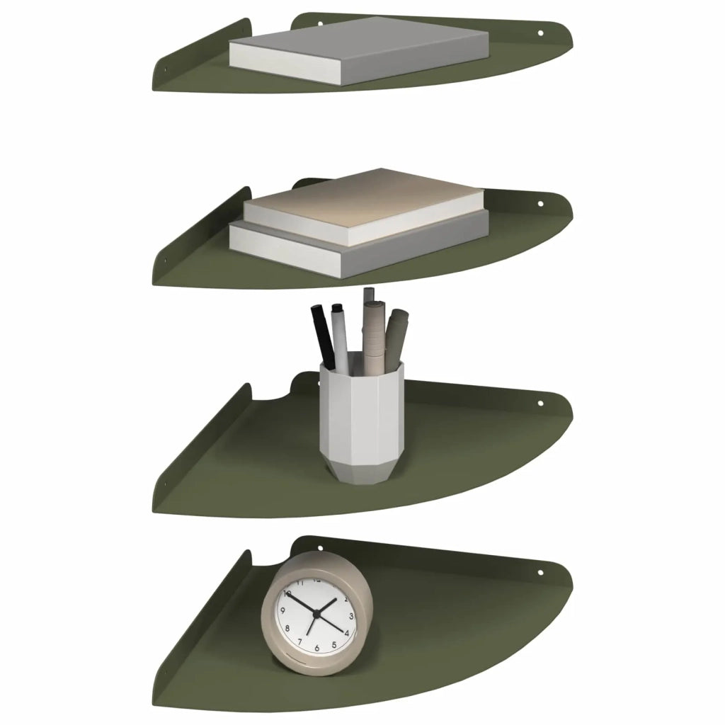 Mensola sospesa 4 pcs Oliver verde 30 x 30 x 2 cm 8004119