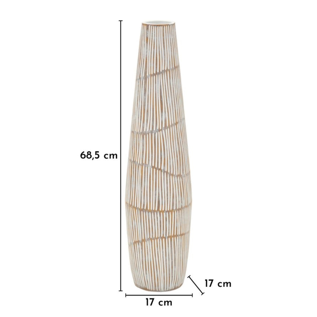 Vaso Decorativo VKH1028, Bianco, Poliresina, 17x17x68,5 cm