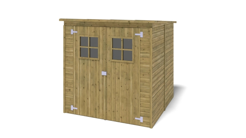 Casetta da giardino in legno 3.42 m2 - 1.9x1.8 m - 12.5 mm - Impregnata - DOM10 - ALTANKA