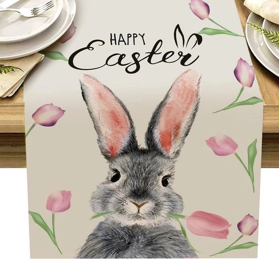 Operatore di Pasqua con Coniglio e Uovo – Disegno di Primavera Lavabile per Cucina e Tavolo da Pranzo