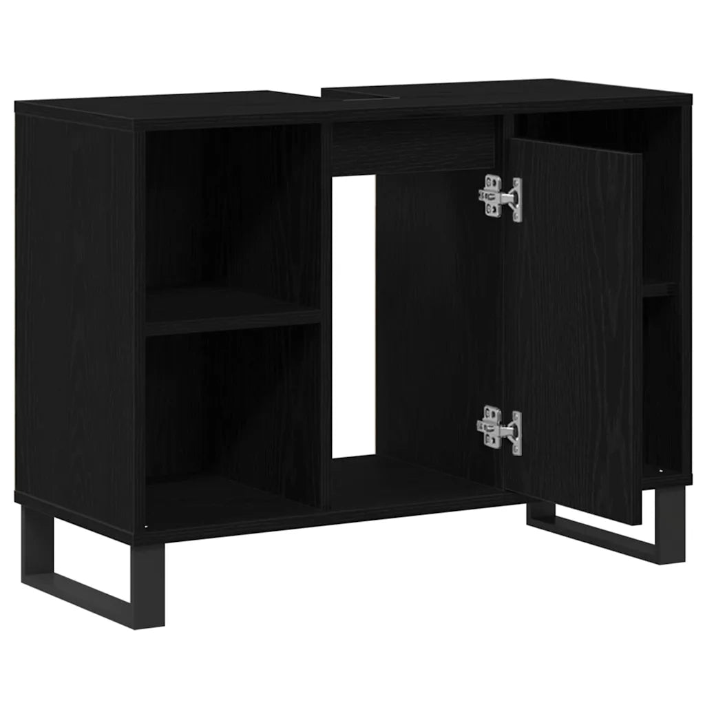 Mobile da Bagno Nero 80 x 33 x 60 cm Legno multistrato 873900