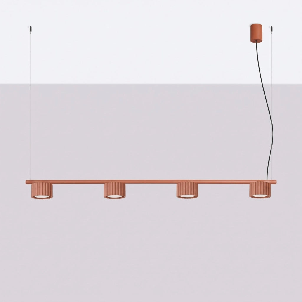 Lampadario AURA 4 ocra rossa Gx53