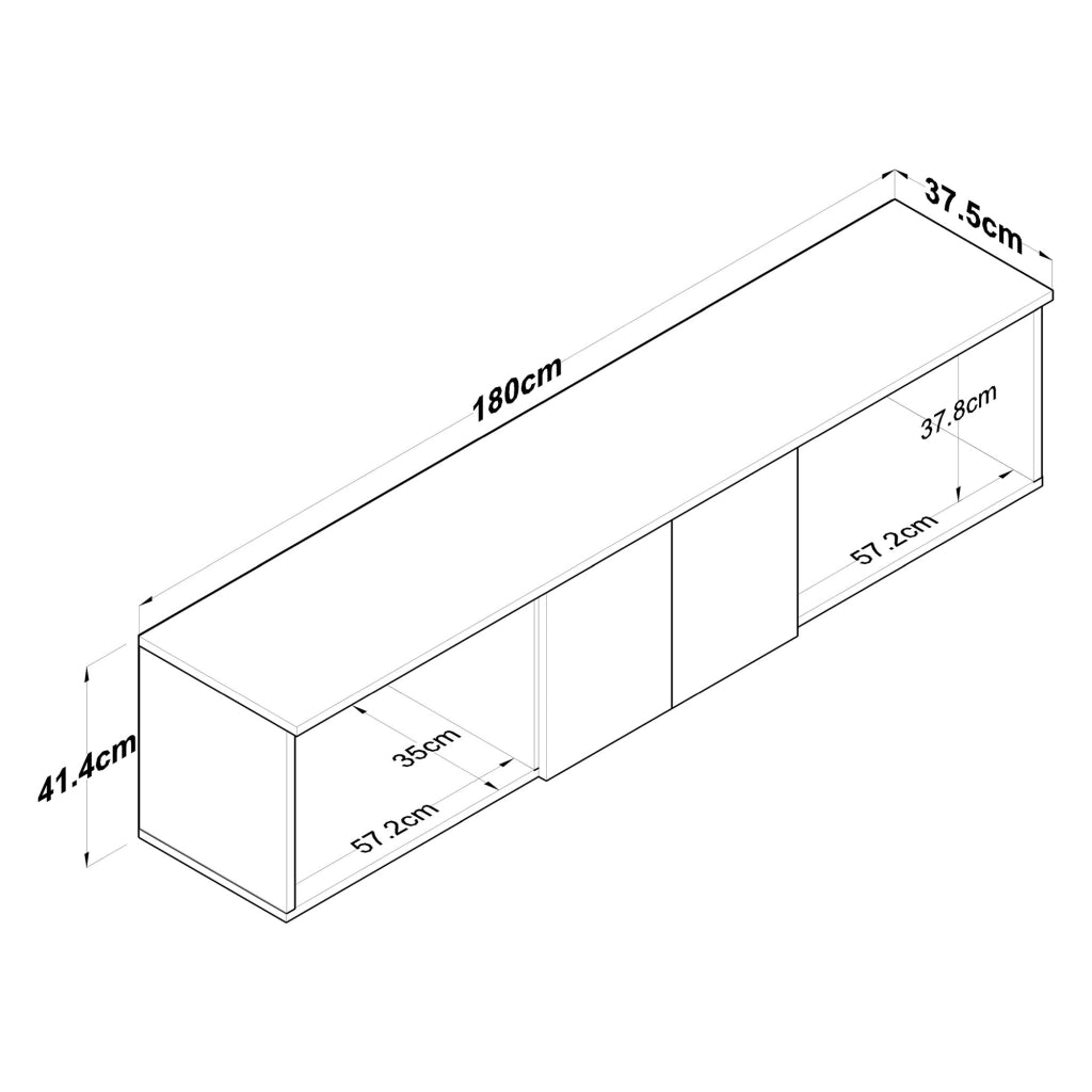Arazzo, Mobile Pensile 6 Ante, 180x41h cm Marrone Rovere