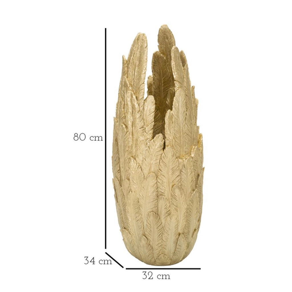 Vaso Decorativo VKH653, Oro, Poliresina, 32x34x80 cm