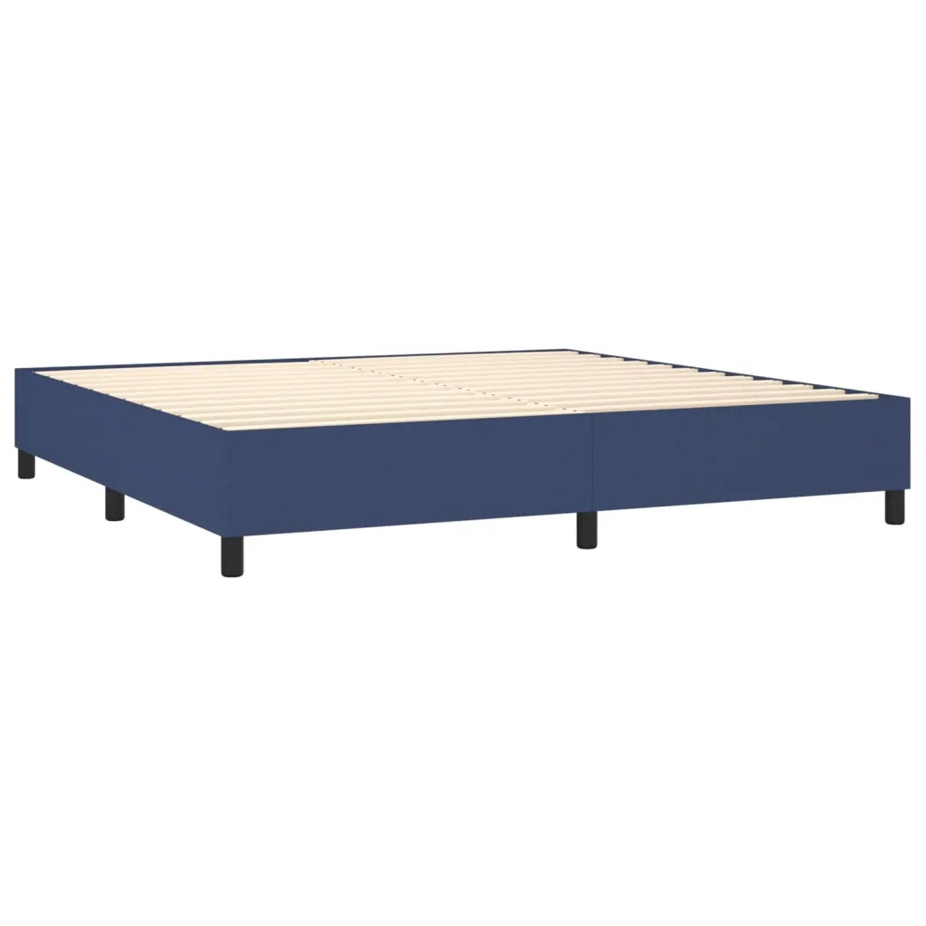 Letto a Molle Materasso e LED Blu 200x200cm in Tessuto cod mxl 58539