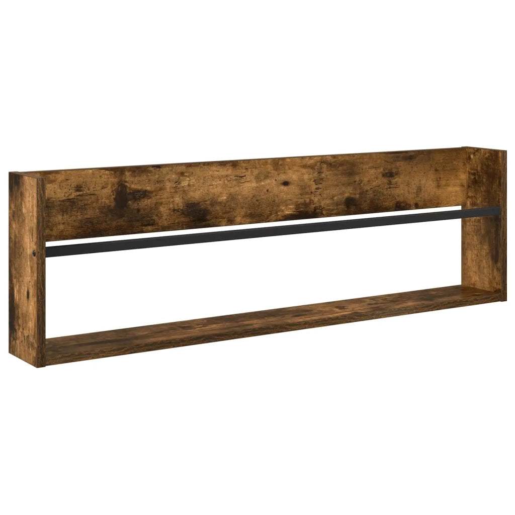 Scaffale per riviste 2 pcs Rovere fumé 100 x 12 x 30 cm 890821