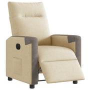 Poltrona | Sedia Relax Elettrica Reclinabile Crema in Tessuto