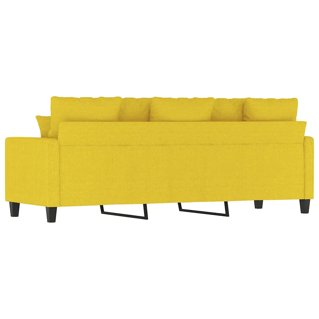 Divano a 3 Posti Giallo Chiaro 180 cm in Tessuto 359280