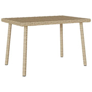 Tavolino da Giardino | Tavolino da esterno Rettangolare Beige 60x40x37 cm Polyrattan