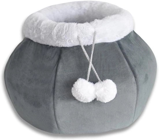 Gatto 2 in 1 - Mand e Letto - Grigio con Base Antiscivolo e Palle soffici - Utilizzabile come Mandata o Letto