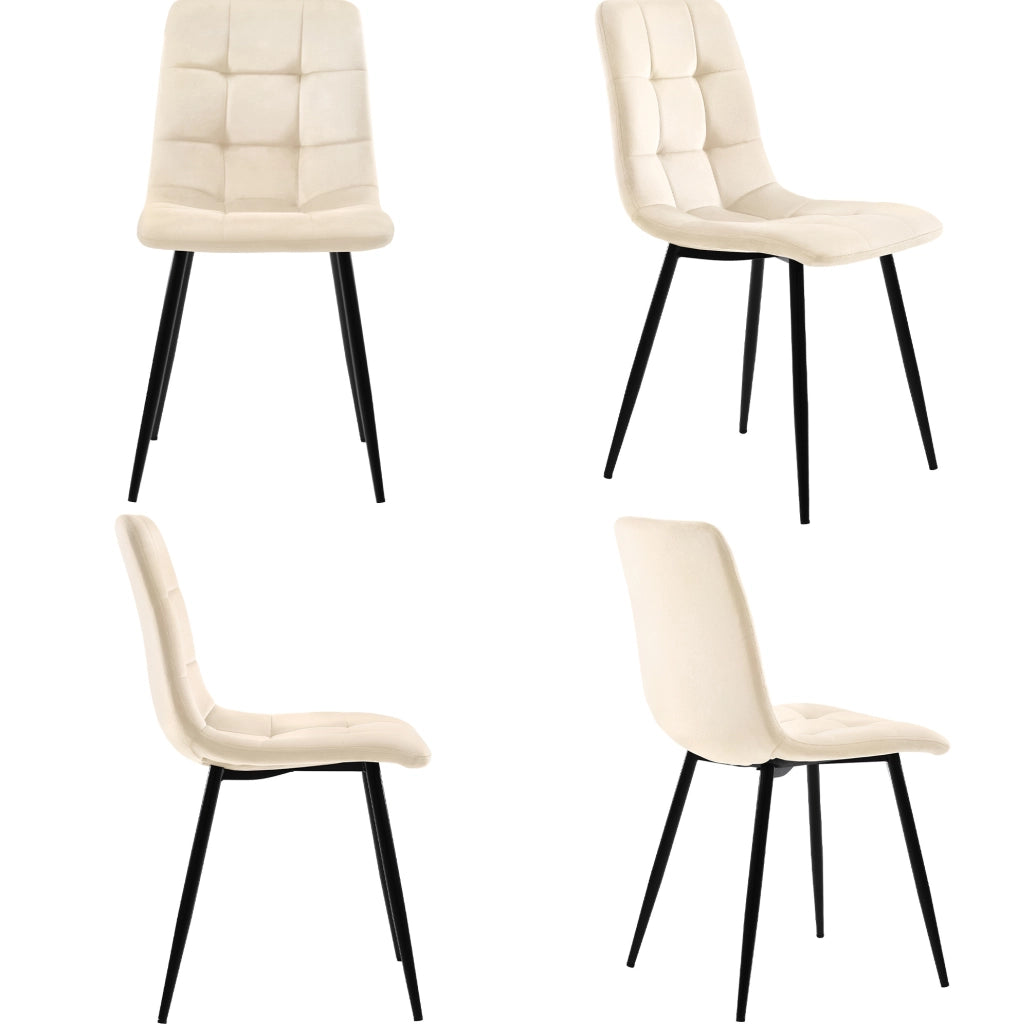 Set tavolo e 4 sedie 140x80 cm; gambe regolabili; MDF; bianco