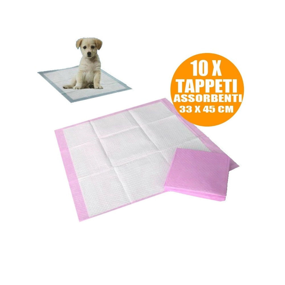 Trade Shop - Confezione 10 Tappetini Assorbenti Bisogni Animali Domestici Cuccioli E Adulti -