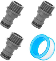 Connettore rapido G1/2 per uso all'aperto - 3 pezzi - Adesivo acqua resistente 4m - Resistente alla corrosione - Facile da installare - Lunga durata - Connettore per tubo da giardino
